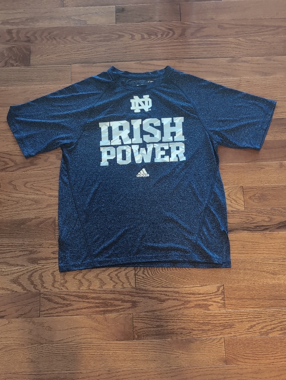 adidas Navy 'Irish Power' Short Sleeve Performance Tee